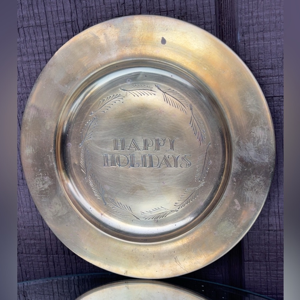 Brass Holiday Decorative Charger Plate